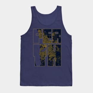 Perth, Australia City Map Typography - Gold Art Deco Tank Top